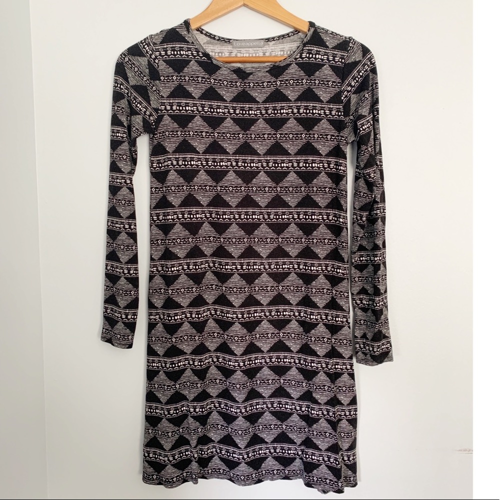 Loveappella Black and White Tribal Dress